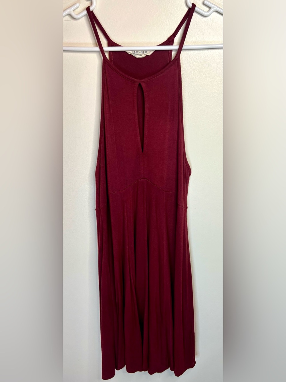 American Eagle Outfitters Maroon Soft & Sexy Dress Key Hole Neck